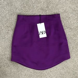 NWT Zara Satin Effect Mini Skirt
